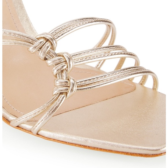 SCHUTZ Sirena Metallic Faux Leather Wrap Sandals - Picture 6 of 8